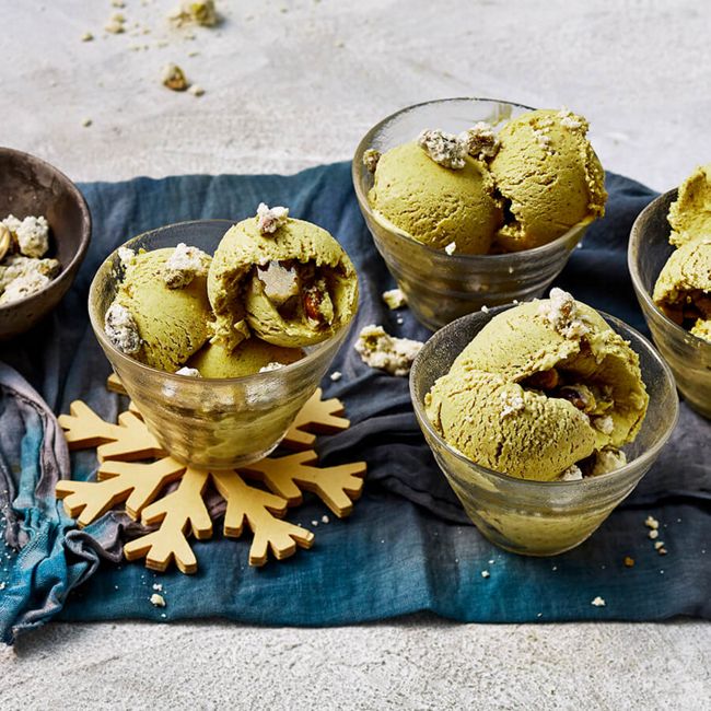Gluten Free Cardamom And Pistachio No Churn Ice Cream
