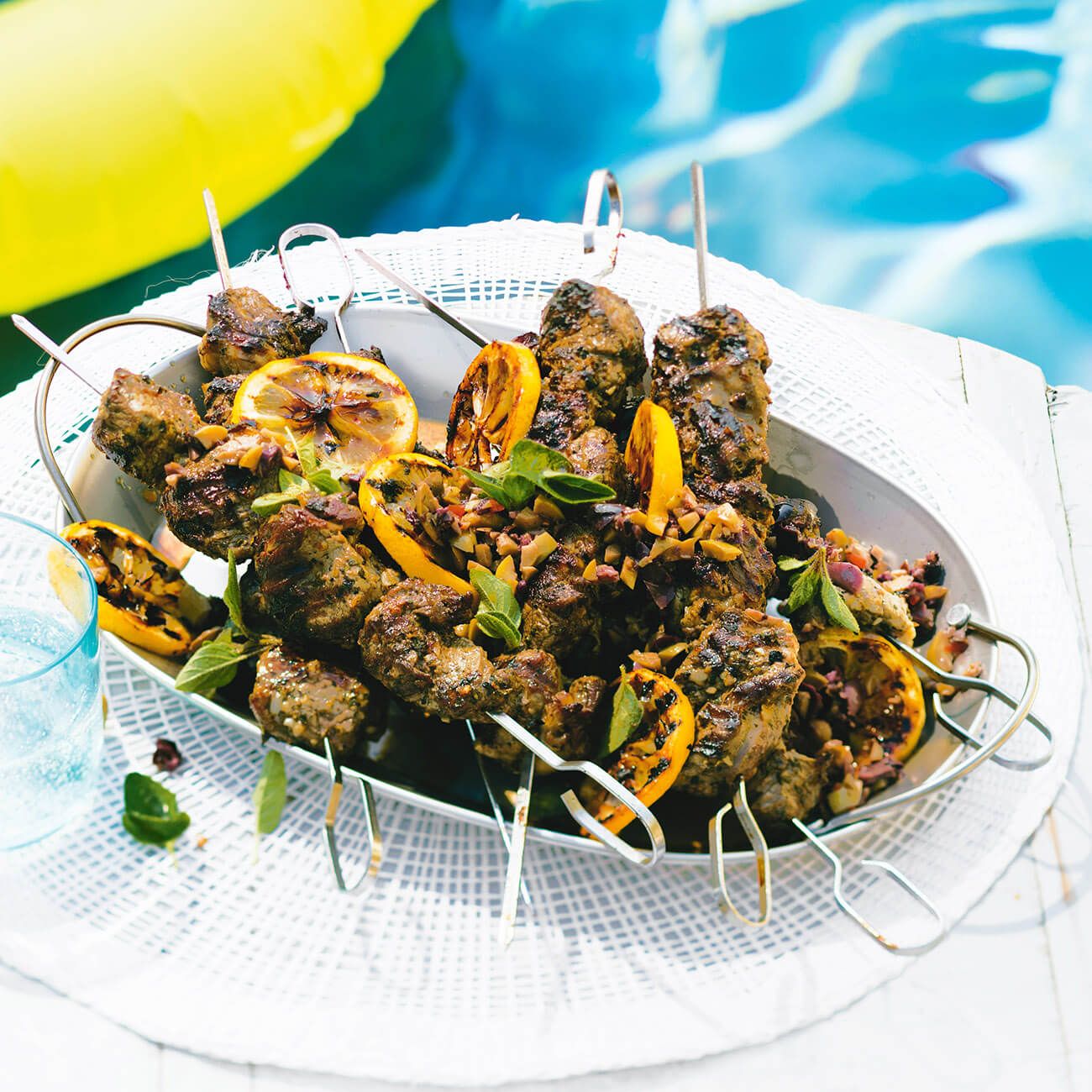 Marinated lamb skewers sale