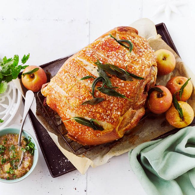 Roasted Pork Leg With Pineapple Sauce