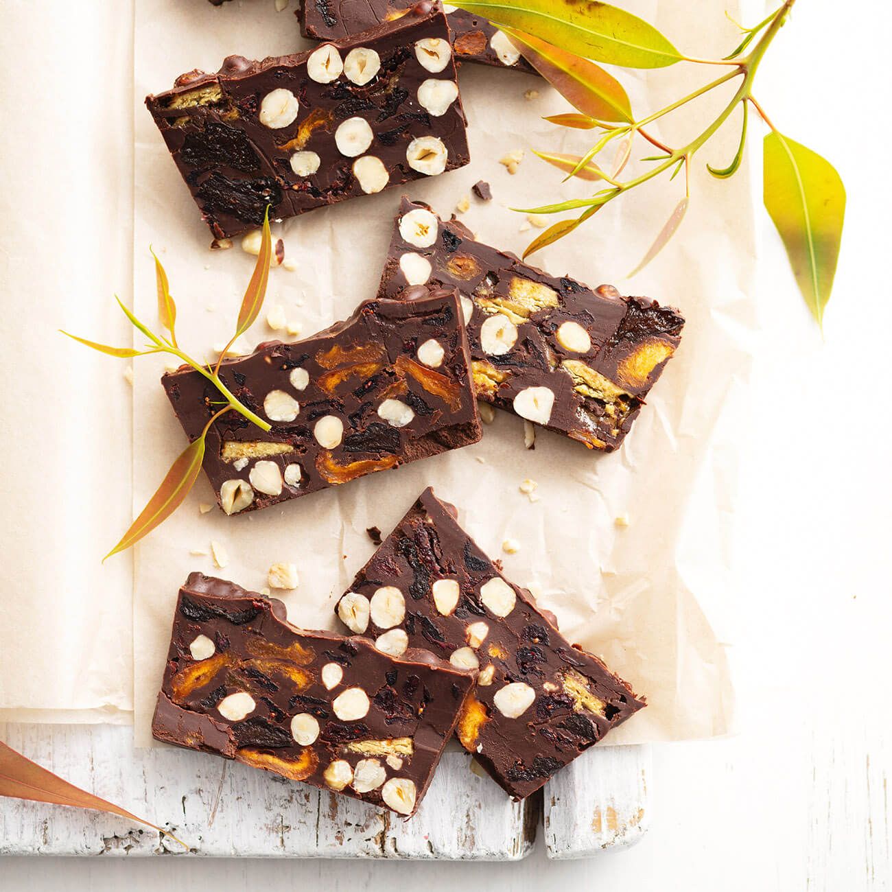 Vegan fruit & nut choc log 