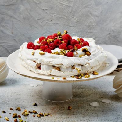 Vegan Pavlova With Pistachio And Raspberries