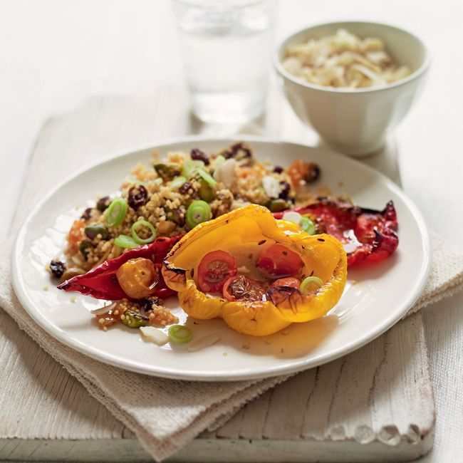 Roasted Capsicums With Quinoa