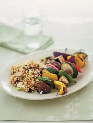 Veggie Kebabs With Bulgar Wheat