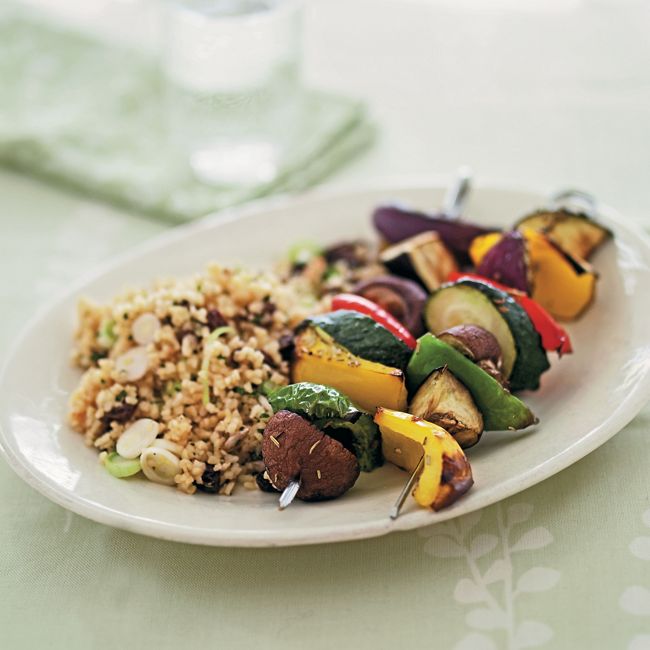 Veggie Kebabs With Bulgar Wheat