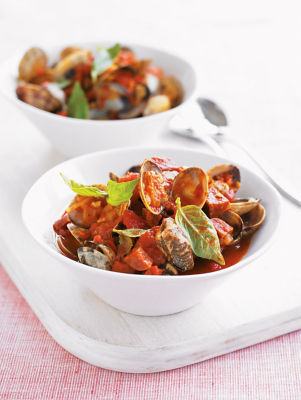 Tomato Stew With Clams & Chorizo