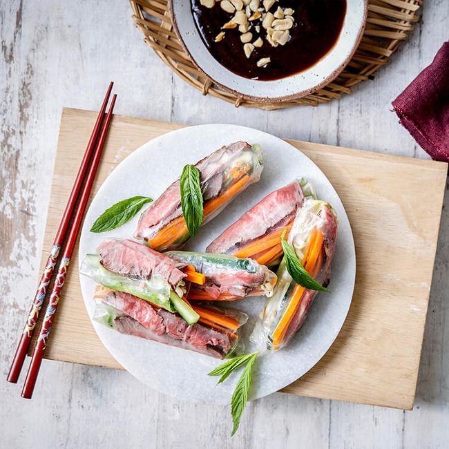 Beef Rice Paper Rolls