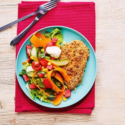 Homemade Chicken Schnitzel & Salad
