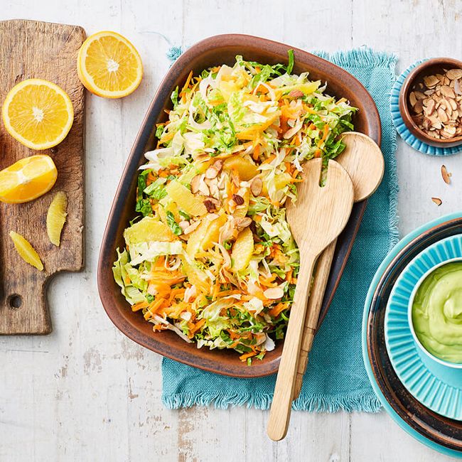Lettuce Slaw With Avocado Vinaigrette