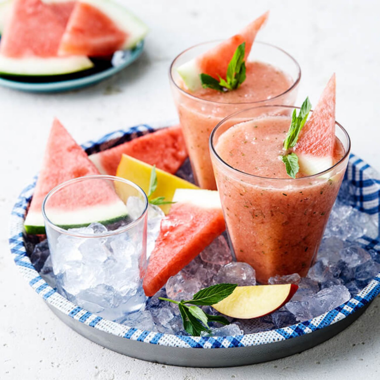 Nectarine, Mint & Watermelon Slushie