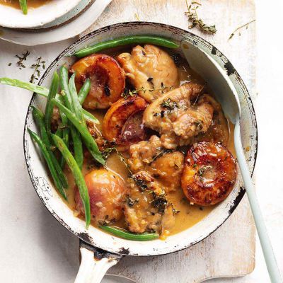 Baked Chicken & Peaches With Dijon Sauce