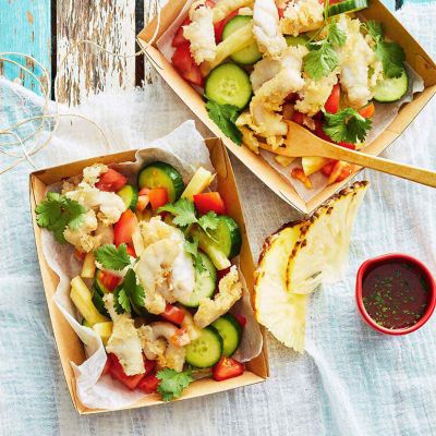 Crispy Fish With Pineapple Salad