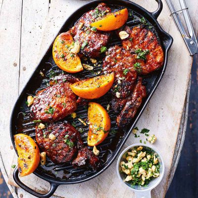 Glazed Ginger & Orange Pork Steaks