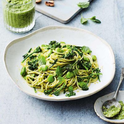 Pasta With Bean & Broccolini Pesto