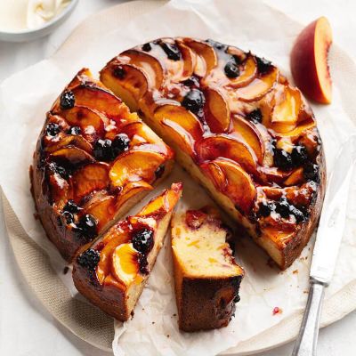 Peach & Blackberry Yoghurt Cake