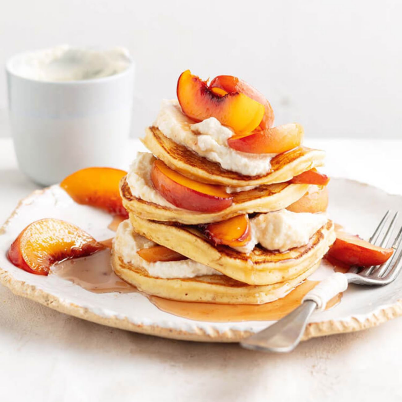 Peach and Ricotta Pancakes