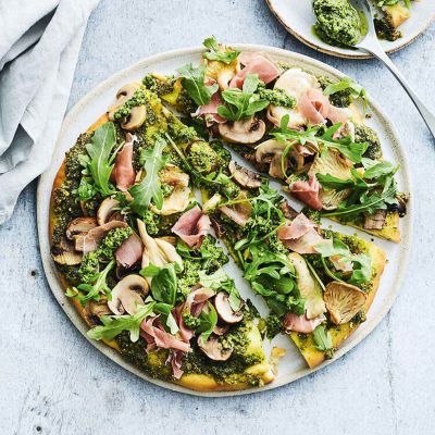 Pizza With Pecorino & Herb Pesto