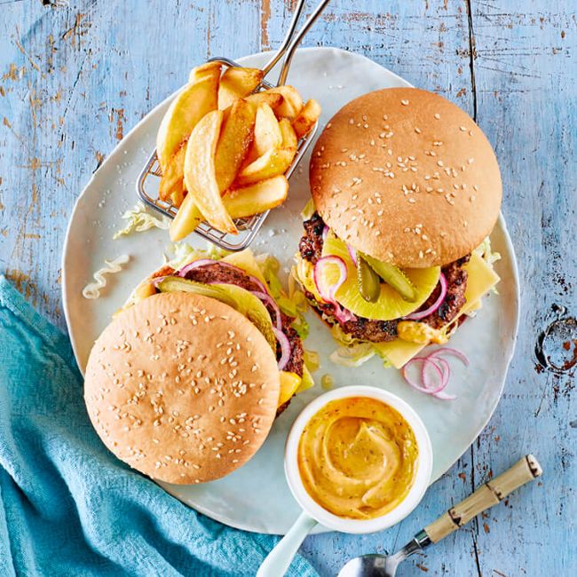 Hawaiian Burger with Fries