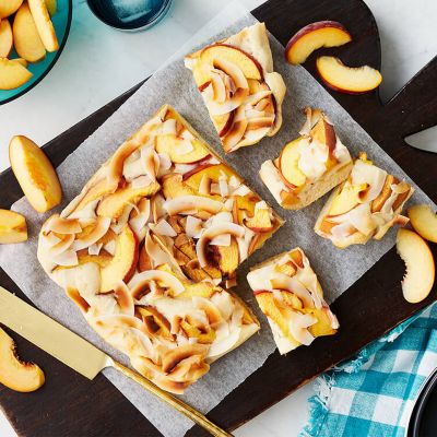 Peach & Coconut Pancake Slice
