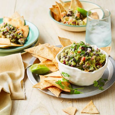 Tortilla Chips With Black Bean Guacamole