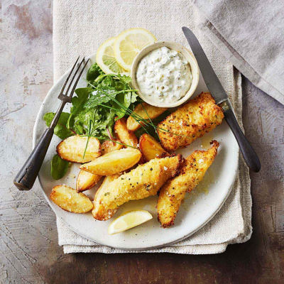Baked Fish Fingers With Wedges
