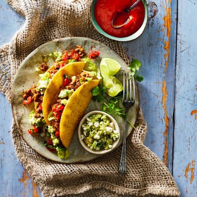 Beef Tacos With Avocado And Feta