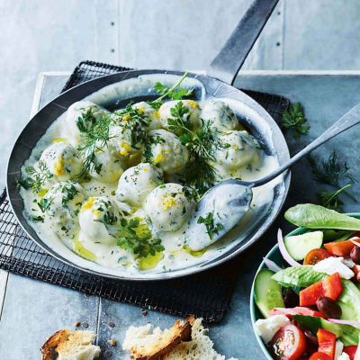 Greek Chicken Meatballs In Lemon Sauce