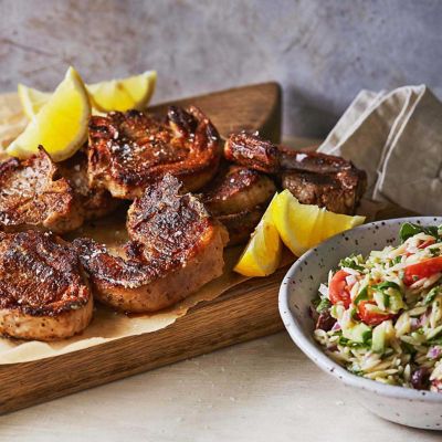 Greek Lamb Chops With Risoni Salad
