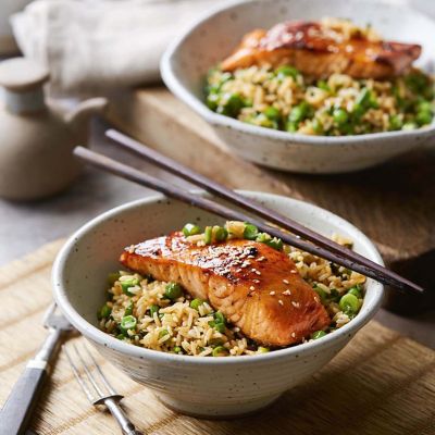 Teriyaki Salmon With Fried Rice