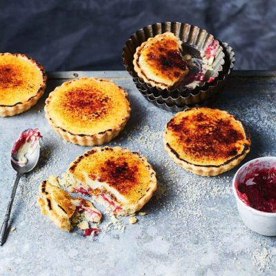 Bruleed Rhubarb Tarts