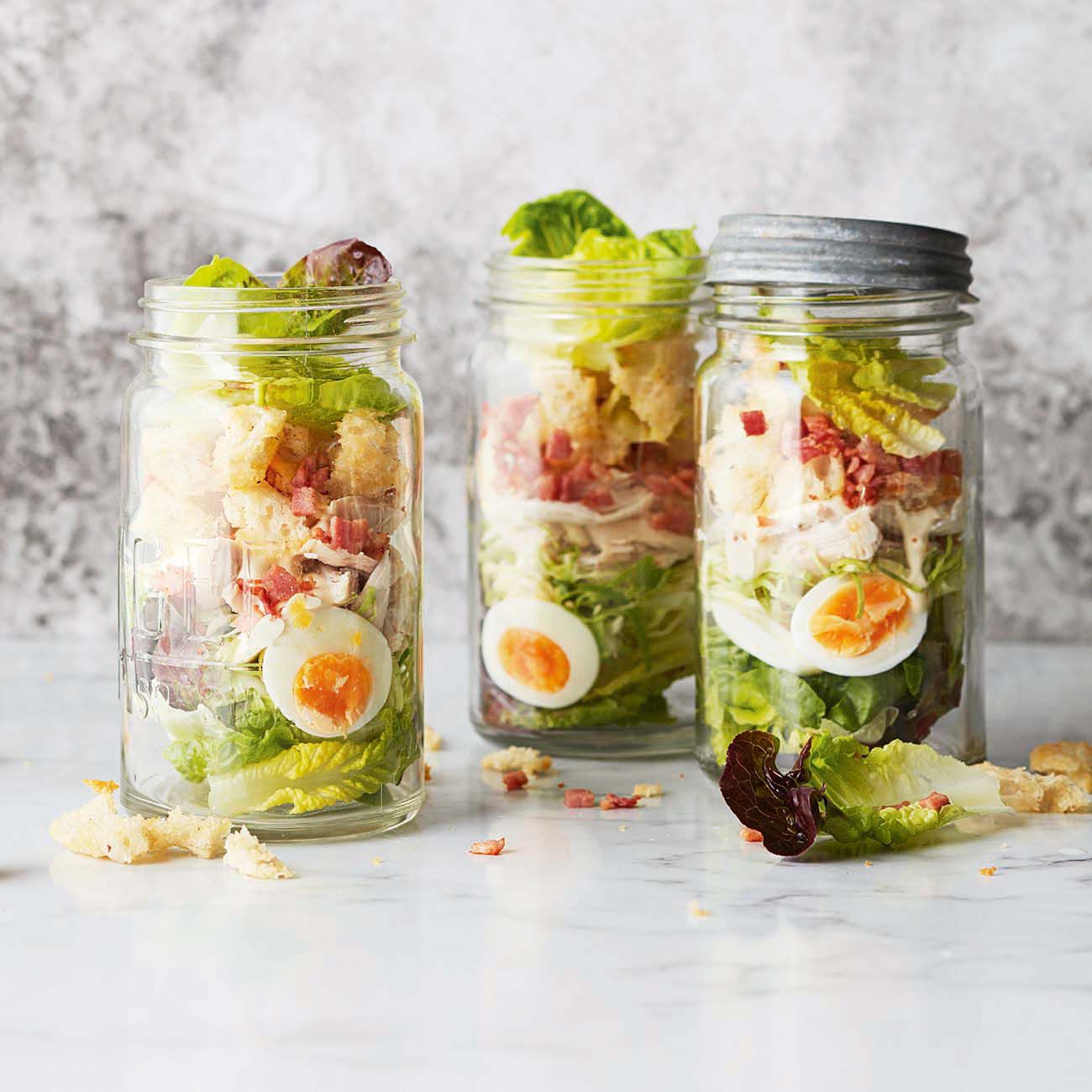 Caesar salad jar