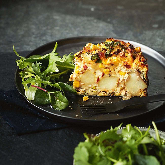 Smashed Potato & Corn Frittata