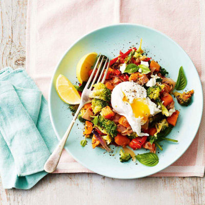 Deconstructed Bubble & Squeak With Poached Eggs