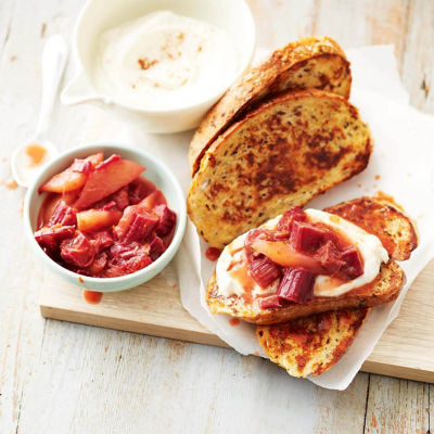 French Toast With Rhubarb & Ricotta