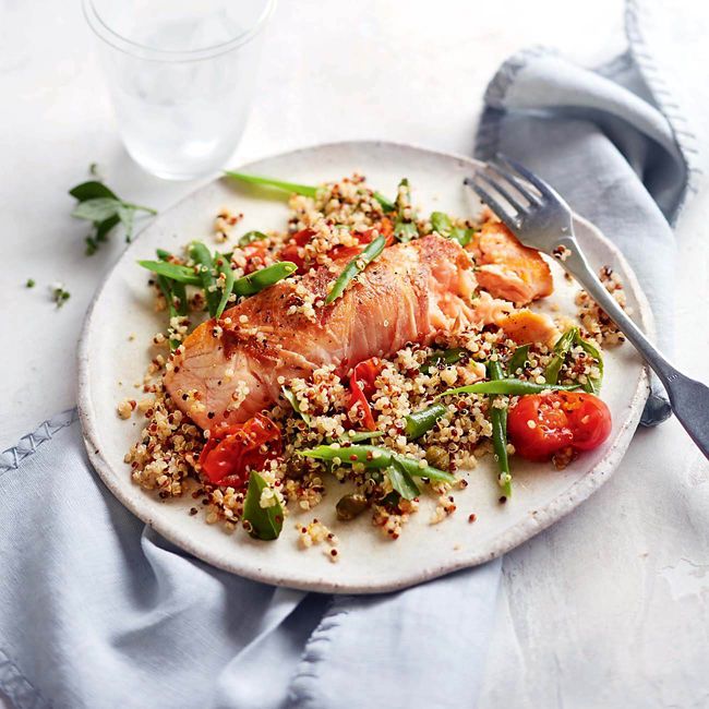 Prosciutto-Wrapped Salmon With Quinoa