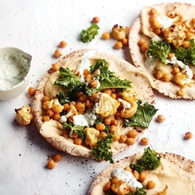 Roast Cauliflower & Chickpea Pita