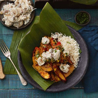 Roast Vegetable & Tofu Curry With Banana Raita