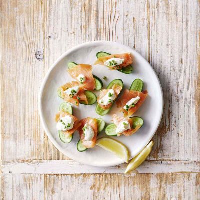 Smoked Salmon & Quke Canapes