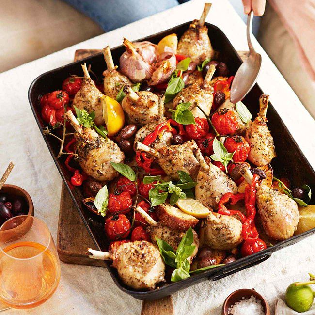 Baked Chicken Lollipops With Panzanella