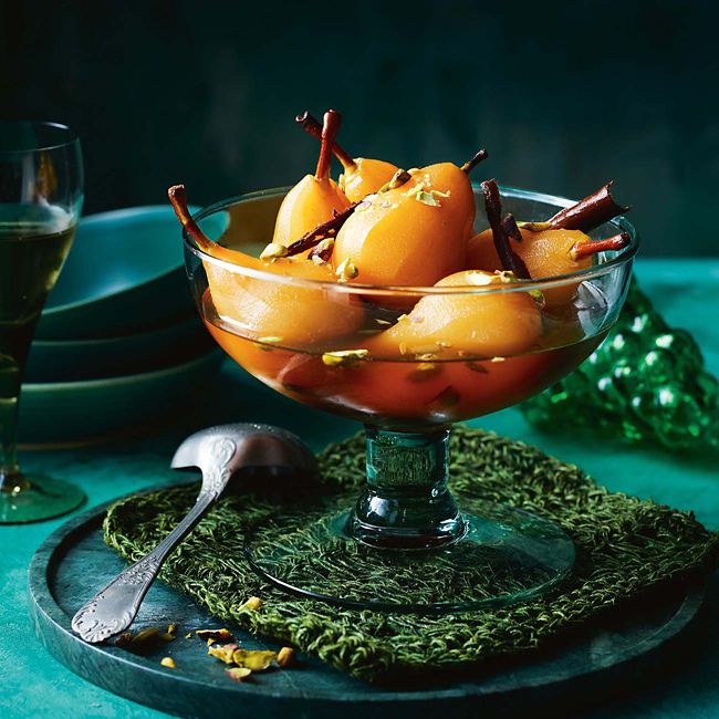 Chai-Poached Pears