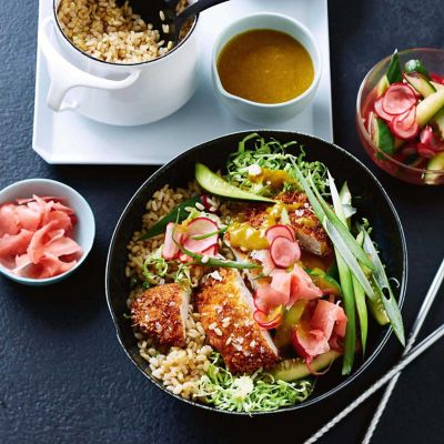 Chicken Katsu & Brown Rice Bowls