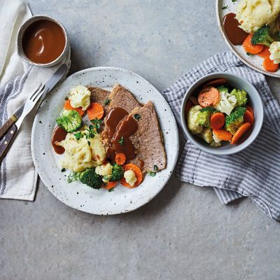 15 Minute Beef Roast With Garlic Mash