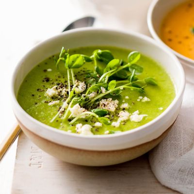 Creamy Pea And Fetta Soup