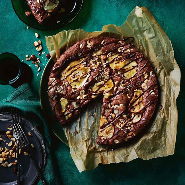 Dark Chocolate, Pear & Hazelnut Torte