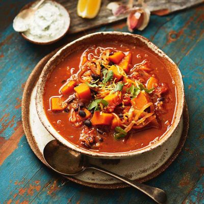 Moroccan Quinoa Soup With Coriander Yoghurt