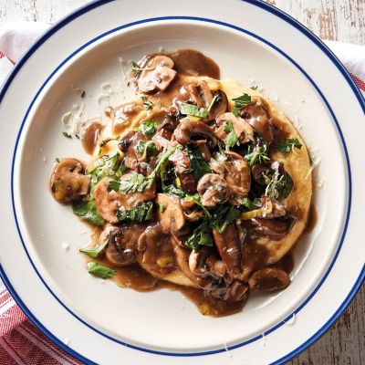 Mushroom Ragu With Creamy Polenta