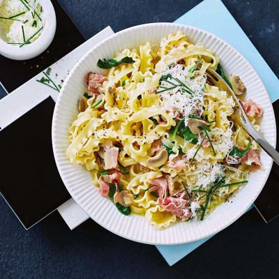 One-Pot Ham & Mushroom Pasta