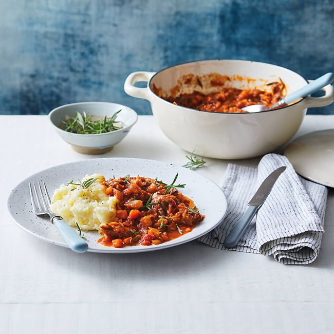 Slow Cooked Lamb With Cheesy Mash