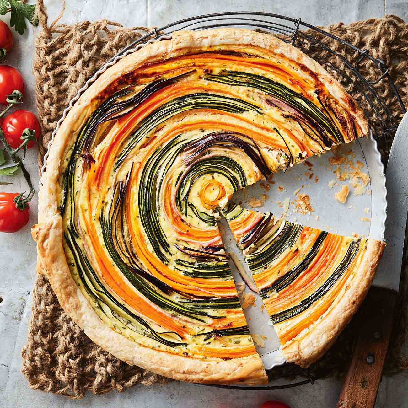 spiral vegie quiche