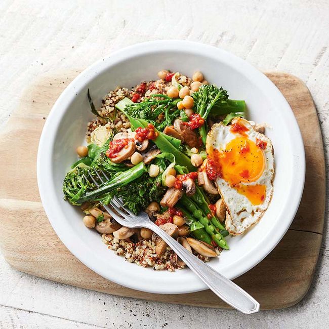 Braised Vegetables With Egg Topper