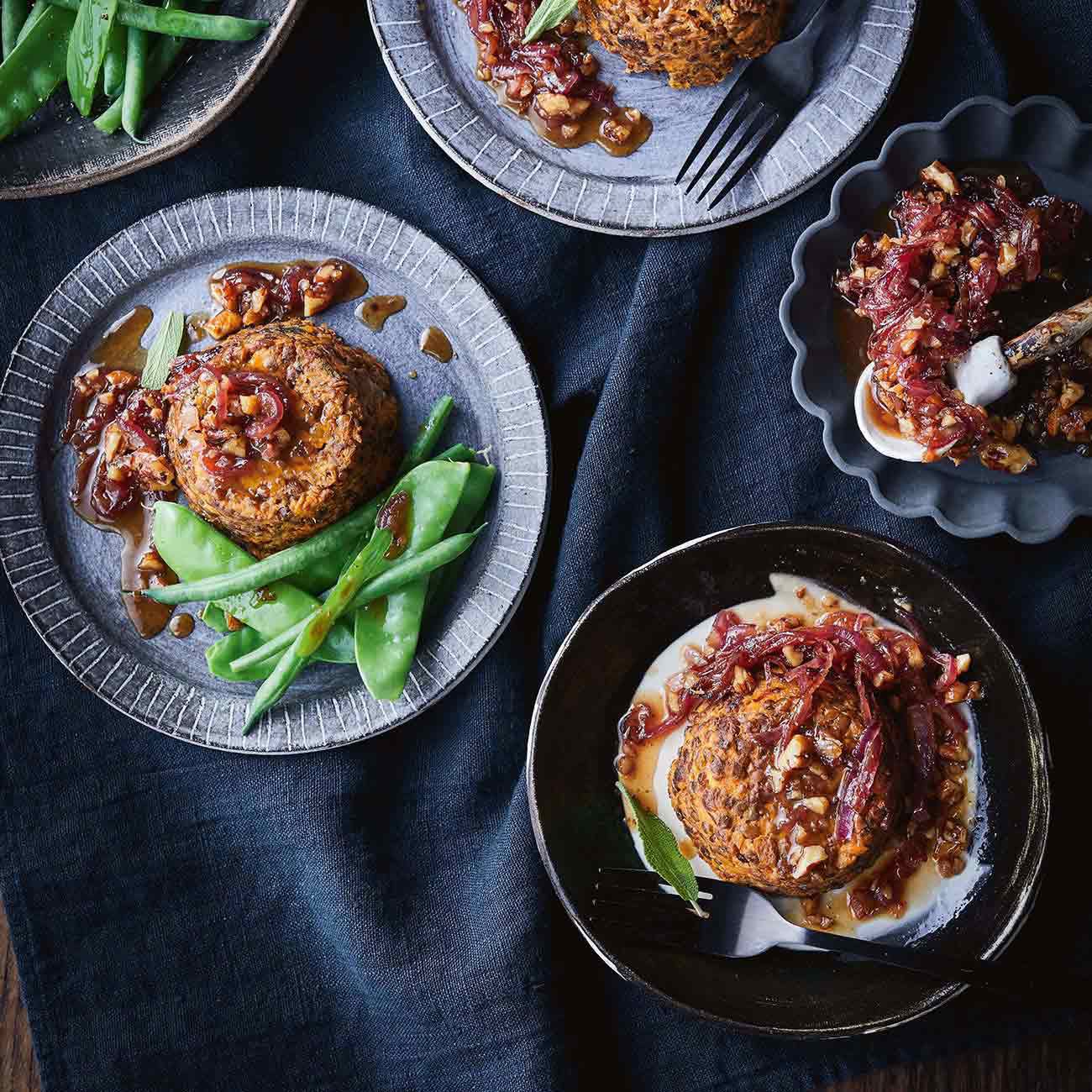 Lentil Roasts With Caramelised Onion Glaze